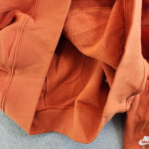 Nike Sweatshirt Womens M Orange Sportswear Air Fleece Mock Neck Hanorac Cropped - Picture 7 of 15